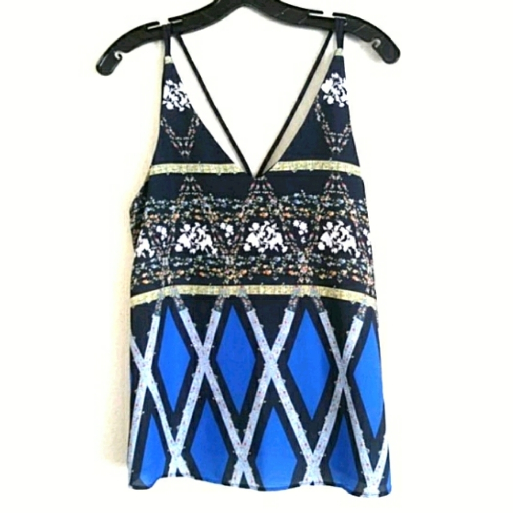 TopShop Colorful Details Lightweight Floral Tank Top Size 6